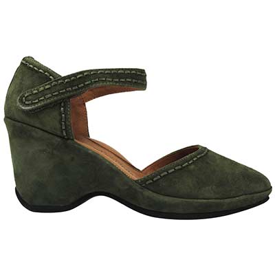 Right side view of Orva Olive Suede