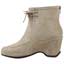 Left side view of Olesia Taupe Suede